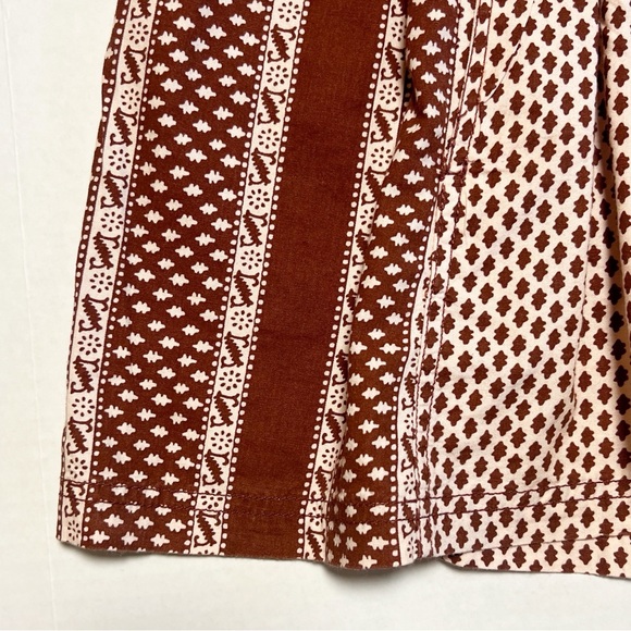 •FREE PEOPLE• Get Free Printed High Rise Pull-On Shorts in Cream & Burgundy Med - Picture 4 of 12